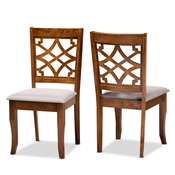 Baxton Studio Mael Modern and Contemporary Grey Fabric Upholstered and Walnut Brown Finished Wood 2-Piece Dining Chair Set Baxton Studio restaurant furniture, hotel furniture, commercial furniture, wholesale dining room furniture, wholesale dining chairs, classic dining chairs